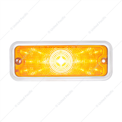 17 Amber LED Front Parking Light With SS Trim For 1973-80 Chevy & GMC Truck, L/H - Amber Lens