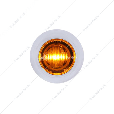 3 LED Dual Function 3/4" Mini Auxiliary/Utility Light With Bezel & Washer - Amber LED/Amber Lens