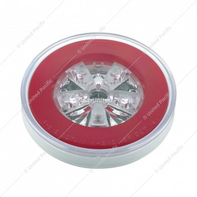 18 LED 4" Round GloLight (Stop, Turn & Tail) - Red LED & Red Lens