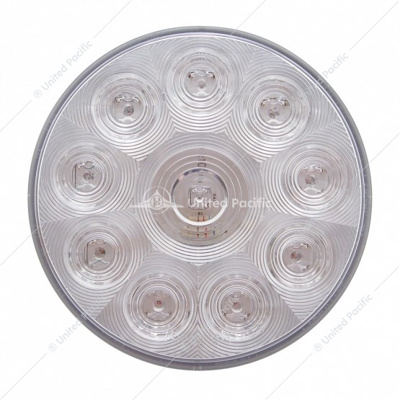 10 LED 4" Round Light (Stop, Turn & Tail) - Red LED/Clear Lens
