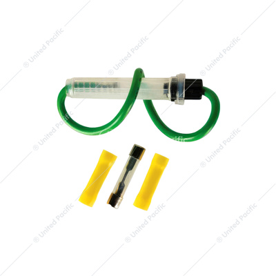 In-Line Glass Fuseholder 12 AWG 6.5" Wire w / (1)20 Amp AGC Fuse & (2)Vinyl Terminals, 1 Set.