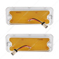 17 Amber LED Front Parking Light Set With SS Trim For 1973-1980 Chevy & GMC Truck-Clear Lens (Pair)