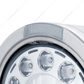 Stainless Bullet Half Moon Headlight 11 LED Bulb & LED Signal - Clear Lens